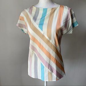 Vintage Boat Neck striped Blouse